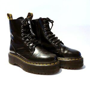 Dr. Martens Jadon Boots Women's 6 Men's 5 Black Smooth Leather Platform Side Zip